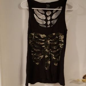 Camo and black tank top